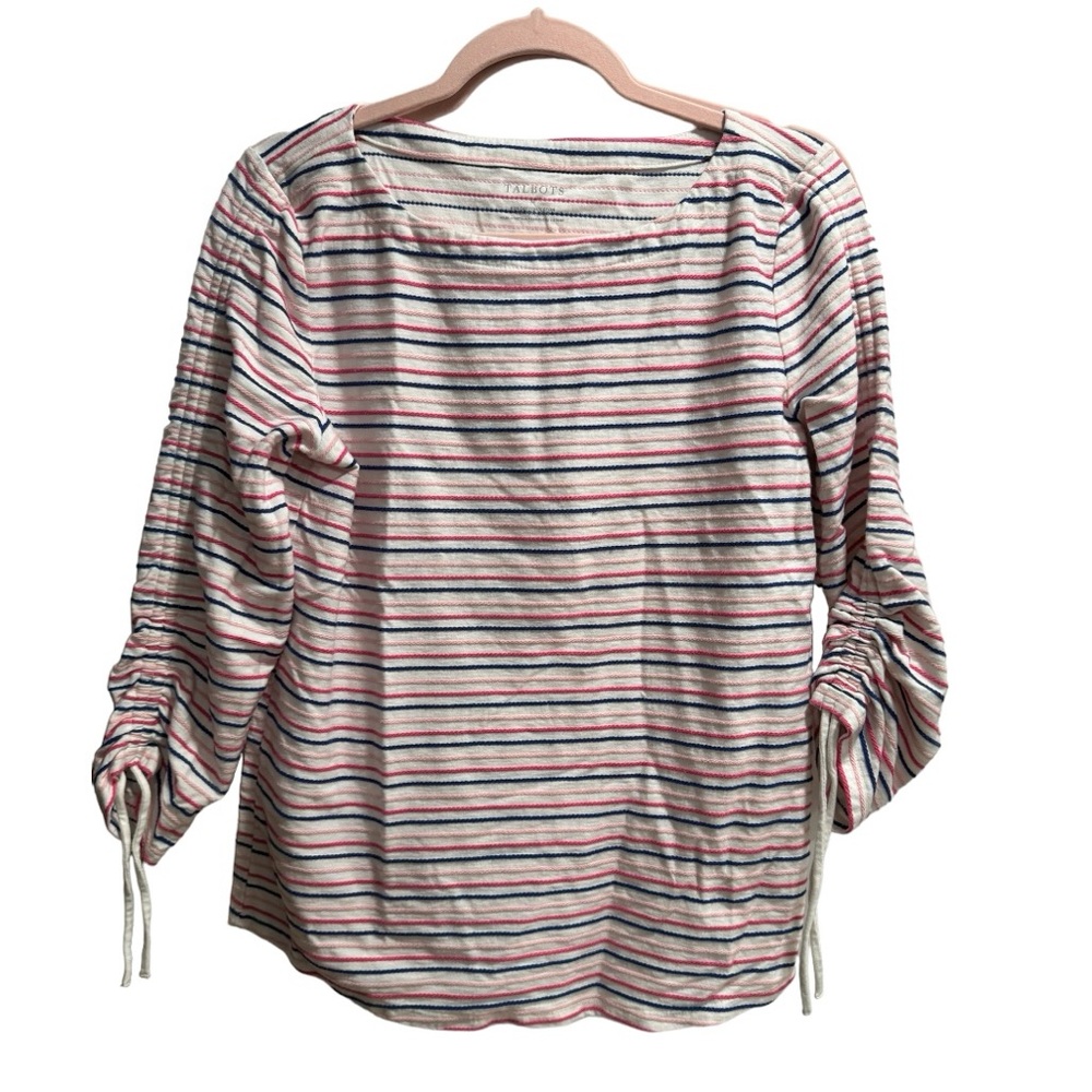 Talbots Multicolord Textured 3/4 Sleeve Top,‎ size Medium